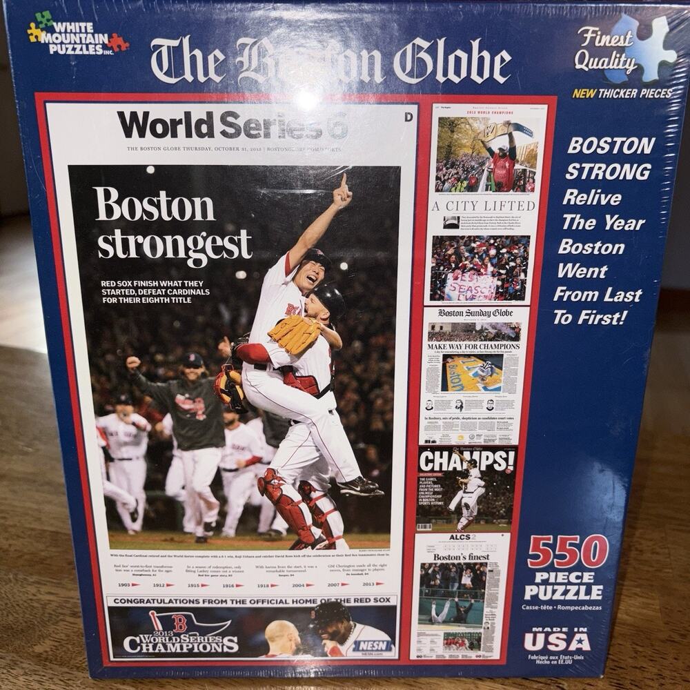 BOSTON RED SOX World Series 6 White Mountain 550 Piece Jigsaw Puzzle NEW sealed